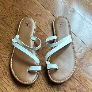 Shade & Shore white criss cross flat sandals